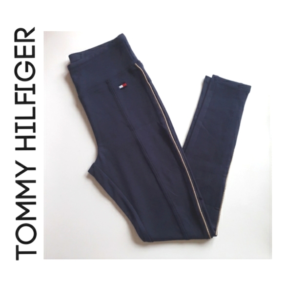 Tommy Hilfiger Sport Piped Leggings Dark Navy Blue Sz XS - Picture 9 of 9